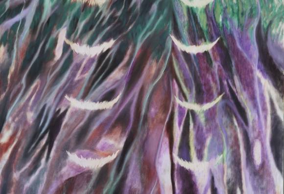 Earthwormland, 2021, olje na platnu / oil on canvas, 120 x140 cm, detail 