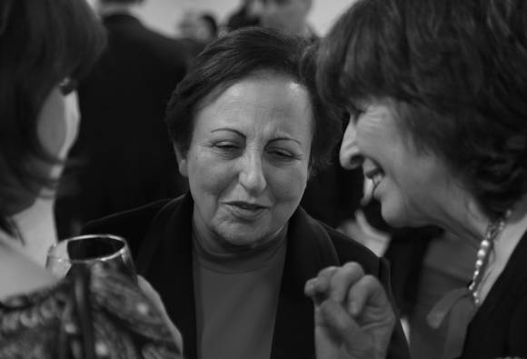 Nagrajenka za mir dr. Shirin Ebadi in Ifigenija Simonovič predsednica Slovenskega centra PEN foto Janez Bogataj