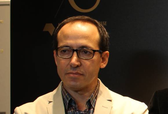 Foto: ActuaLitté - Burhan Sönmez, Can Dündar, Asli Erdogan, Juergen Boos - Foire du Livre de Francfort 2017 (cropped)