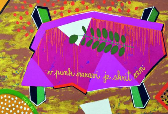 V punk naravi je skrit zen, 2021, akril olje platno, 100 x 200 cm
